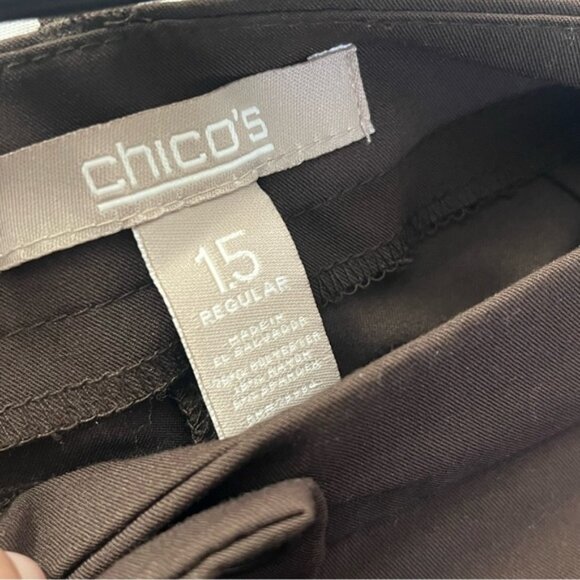 Chico's Straight Leg Dress Pants Brown Size 1.5 (10) - Picture 3 of 8